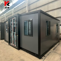 Tragbares, ausklappbares Haus auf Rädern, 20ft/40ft erweiterbares Fertigcontainerhaus, modulares Tiny Home, fertig gebaut, 3 Schlafzimmer, faltbar