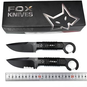 Couteau utilitaire à lame fixe Fox, pointe droite, pour le camping en plein air, acier inoxydable, manche en bois, épaisseur 3 mm, multi-usages, OEM - Product Image 2