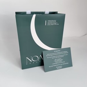 Custom Forest Green Gift Bags with White Logo Satin Handle - Premium Packaging for Cosmetics & Jewelry - Product Image 5