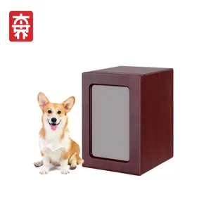 Wholesaler High Quality Best Selling Pet Urns For Dogs Ashes Memorial Coffin Dog Cat Urn Wooden Urn Box For Pet Keepsake Gifts