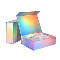 Boîte cadeau haut de gamme personnalisée en forme de coquille, en papier kraft magnétique, avec revêtement UV, gaufrage, pelliculage mat, matériaux recyclés et éponge