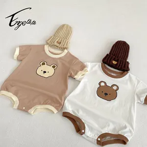 2023幼児服ファッション夏の赤ちゃんユニセックスコットンデザイナーカスタムベアロンパース新生児ジャンプスーツ
