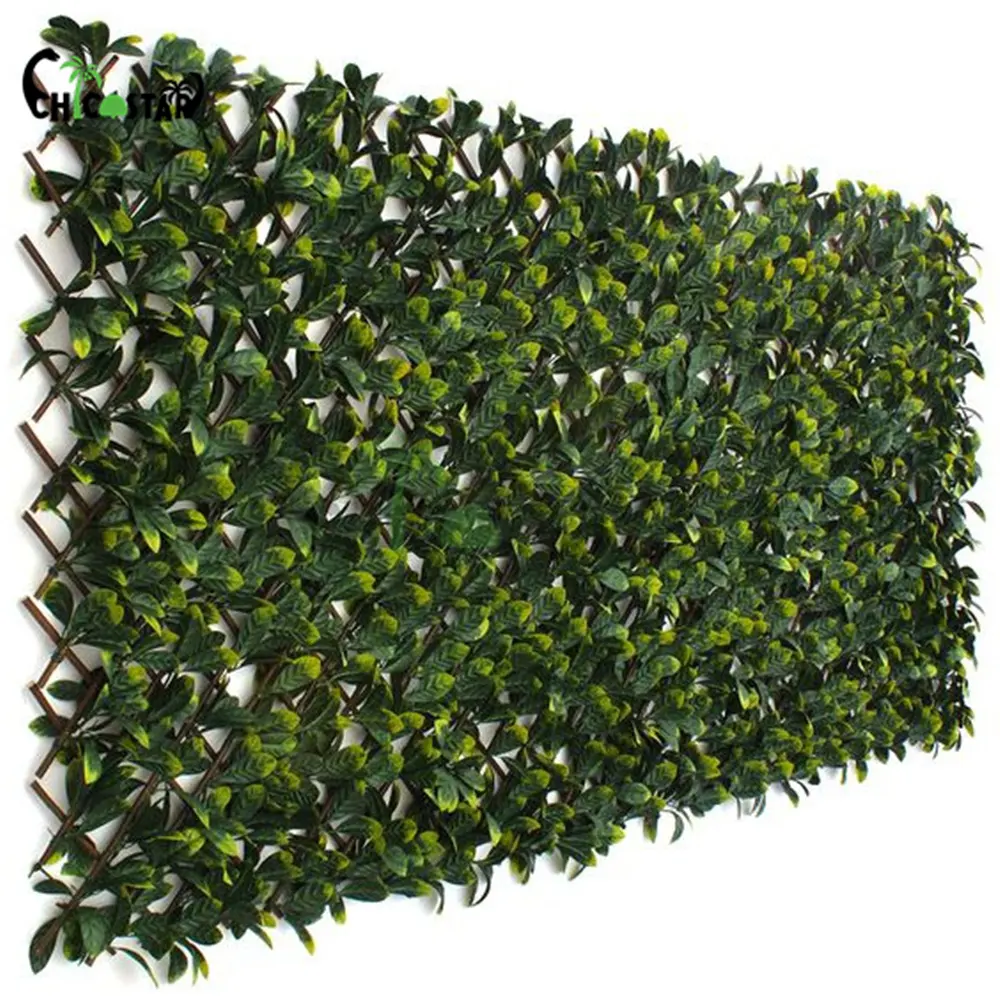 Tuin Uitbreidbaar Kunstmatige Plastic Laurier Bladeren Latwerk Bamboe Panel Buxus Mat Ivy Privacy Hek Hekwerk Hedge