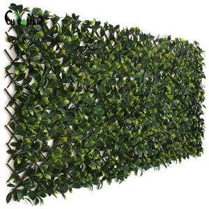Garten Erweiterbare künstliche Kunststoff Lorbeer Blätter Gitter Bambus Panel Buchsbaum Matte Ivy Privacy Zaun Zaun Hecke