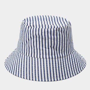 Summer Sun Hat Artistic Striped Flash Diamond Design Wide Brimmed Fisherman <b>Bucket</b> Hat 100% Cotton Unisex - Product Image 5