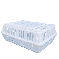 Caisse de Transport en Plastique pour Volaille, Poulets, Canards, Oies, Pigeons, Blanc Orange Jaune