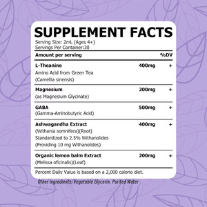 Gotas Líquidas de Alta Potencia con L-Teanina, Magnesio, GABA y Ashwagandha para Apoyar la Salud, Nutrir el Cuerpo y la Mente - Product Image 2