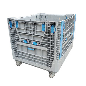 Zware Grote Hdpe Industriële Logistieke Transport Magazijn Opvouwbare Inklapbare Kunststof <span class=keywords><strong>Pallet</strong></span> Box Met Wielen - Product Image 6
