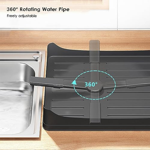 Égouttoir de cuisine noir pour vaisselle, support de séchage et de rangement au-dessus de l'évier avec porte-couteaux - Product Image 5