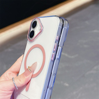Funda Magnética Transparente a Prueba de Golpes para Teléfono Móvil iPhone 17 Pro Max 17 Air 16 15 14 13 12, Carcasa Transparente con Cordón