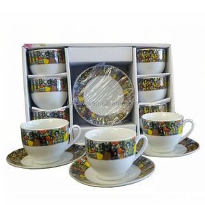 Juego de tazas de café y platillos de porcelana con diseño de arte tradicional etíope, venta directa de fábrica, nuevo diseño - Product Image 6