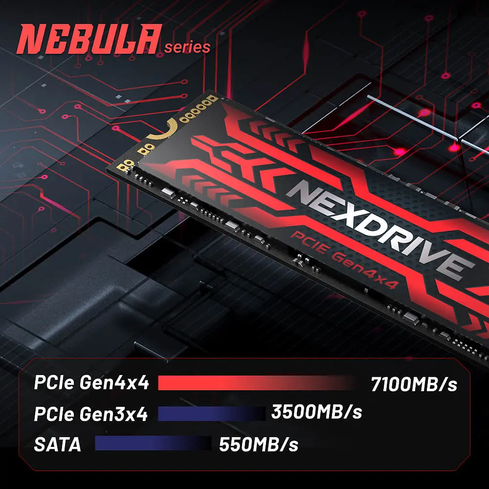 NEXDRIVE Gen4 *4 PCIe SSD 1TB TO 2TB Read Speed 7000mb/s Write Speed 6800mb/s Use For Laptop and Gamer PC
