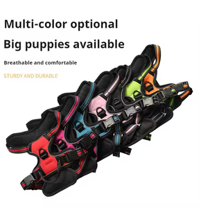Productos para mascotas OEM patrón cachorro arnés conjunto impermeable elástico reflectante de neopreno perro arnés conjunto - Product Image 2