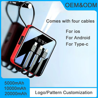 Batteries externes multi-capacités 5000/10000/20000mAh compactes personnalisables OEM avec chargement Type-C pour smartphones