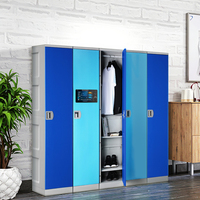 Armoire de rangement à 4 compartiments avec serrure électronique pour 6 personnes, en plastique ABS personnalisé, étanche et résistant à la rouille, vente en gros
