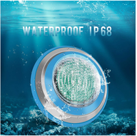 Lampe de piscine LED RVB extérieure en acier inoxydable 12V blanc chaud et modifiable avec étanche IP68 pour piscines