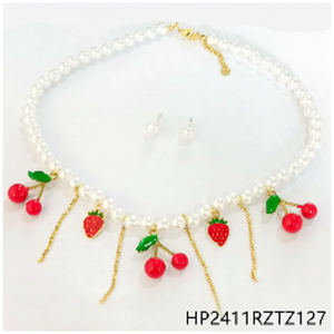 Boho Chic Jewelry Set for Women Gold Plated <b>Beaded</b> <b>Fringe</b> Design for Casual Party Wear & Gifts Featuring Pearls & Diamonds - Product Image 1