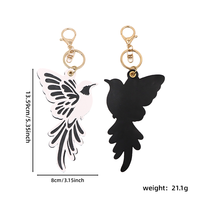 Breloque de sac à main en cuir PU tendance avec motif floral et ornement d'hirondelle, pendentif décoratif multi-usage, cadeau pour hommes et femmes