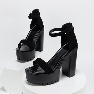 Hot Selling 2023 New PU Sole Heightened and Minimalist British Fashion Thick Heel <b>Sandals</b> 42 - Product Image 5