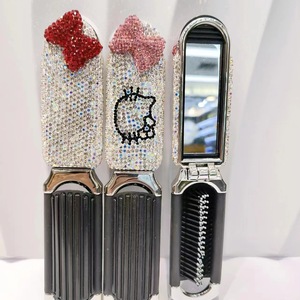 Multiple Color Portable Anti Knot Makeup <strong>Comb</strong> Folding <strong>Comb</strong> <strong>Mirror</strong> 2-in-1 - Product Image 2
