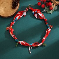 Atmosphère créative femmes alliage de noël tissu charme bricolage écharpe pendentif tour de cou avec Elk Design