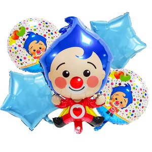 Nuevo Globo Metálico con Tema Azul del <span class=keywords><strong>Payaso</strong></span> de Dibujos Animados <span class=keywords><strong>Plim</strong></span> en Forma de Estrella para Decoración de Fiestas de Cumpleaños Infantiles - Product Image 2