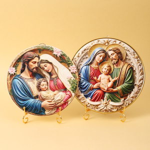 Figura Decorativa Religiosa <span class=keywords><strong>de</strong></span> Resina <span class=keywords><strong>del</strong></span> <span class=keywords><strong>Nacimiento</strong></span> <span class=keywords><strong>de</strong></span> Jesús, Plato Ornamental Católico Cristiano para Decoración <span class=keywords><strong>de</strong></span> Escritorio, Pared <span class=keywords><strong>de</strong></span> Iglesia - Product Image 4