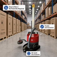 Machine d'emballage automotrice télécommandée HETAI, robot mobile pour l'emballage de palettes avec pré-étirement de 250 %