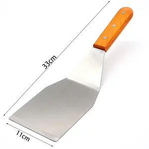 Thép Không Gỉ Griddle Grill Steak Pancake Hamburger Turner Flipper Spatula Cho BBQ Nấu Ăn