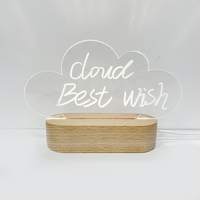 Nuage acrylique 3D Illusion Led veilleuse base de lampe en bois ovale en bois veilleuse Base rvb 3D Illusion lampe pour acrylique vierge