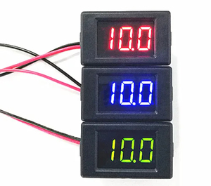PVEM-001มิเตอร์วัดแรงดันไฟฟ้าจอแสดงผลดิจิตอลอนาล็อก LED 0.36นิ้วไฟ LED สีฟ้า/แดง/เหลือง F303ป้องกันกระแส DC - Product Image 1