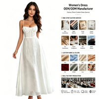 Robe longue décontractée d'été sans manches coupe trapèze pour femme, grande taille, personnalisée, blanche