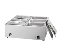 Vitrine chauffante pour aliments au gaz pour la restauration hôtelière / Bain-marie électrique pour buffet à vendre / Comptoir bain-marie commercial avec couvercle