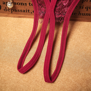 Gran oferta de lencería Sexy para mujer con cintura baja transparente y Sexy apertura perla colgante Tanga chica Lencería perla G-String - Product Image 4