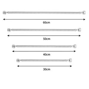 Connecteur de tuyau flexible 1/2 "x 1/2" BSP raccord en acier inoxydable tressé tuyaux queue plombier tuyau flexible bricolage remplacement - Product Image 2