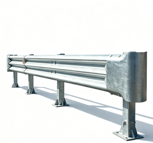 Barrière de sécurité routière en acier à trois poutres certifiée EN1317 pour autoroute des Émirats arabes unis, prix usine - Product Image 1