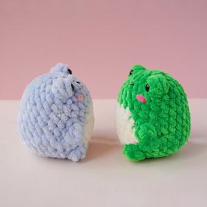 Penjualan laris boneka hewan rajutan tangan boneka hewan rajutan lucu mainan lebah babi katak renda Mini untuk hadiah bayi - Product Image 6