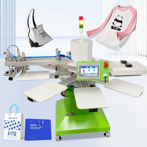 ชุดเครื่องพิมพ์สกรีนโรตารี่ 8 สเตชั่น 1 สี ใหม่ เครื่องพิมพ์สกรีนอัตโนมัติสำหรับเสื้อยืด ถุงผ้าไม่ทอ และเสื้อผ้า - Product Image 2