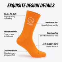 Chaussettes de sport antibactériennes absorbant la transpiration avec logo personnalisé, livraison rapide, 82% coton, chaussettes mi-mollet pour le basketball et l'entraînement, certifiées GOTS