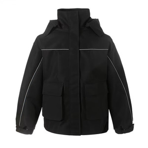 Quick Dry <b>Waterproof</b> Polyester Washed Formal <b>Parka</b> Hoodie Black <b>Waterproof</b> Lightweight <b>Jacket</b> - Product Image 2