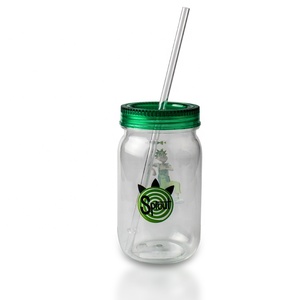 Koi 16OZ <b>Mason</b> <b>Jar</b> Cups with <b>Lid</b> Old Fashioned Drinking Glasses for Iced Coffee Smoothies Ice Tea Lemonade Candy <b>Jar</b> - Product Image 2