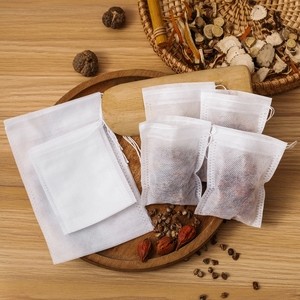 Sachets de thé vides non tissés avec étiquette personnalisée, sachets filtrants jetables pour thé en vrac - Product Image 3