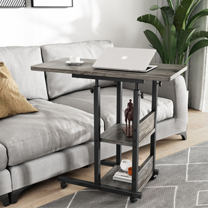 <span class=keywords><strong>Tavolo</strong></span> portatile con sollevamento superiore a 2 livelli con ripiano portaoggetti regolabile in altezza C <span class=keywords><strong>tavolo</strong></span> con <span class=keywords><strong>Design</strong></span> <span class=keywords><strong>salvaspazio</strong></span> - Product Image 2