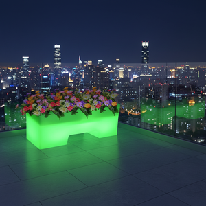 Pot de fleurs LED lumineux pour extérieur, décoration de jardin, balcon, patio, imperméable, revêtement PE, 16 couleurs changeantes, télécommande - Product Image 4