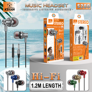 Écouteurs intra-auriculaires filaires <span class=keywords><strong>S200</strong></span> - Prise universelle 3,5 mm avec son HiFi - Matériel métallique - Product Image 1