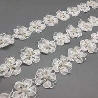 Ruban de dentelle perlée décorative pour couture, ruban de dentelle brodée pour chapeau, vêtement