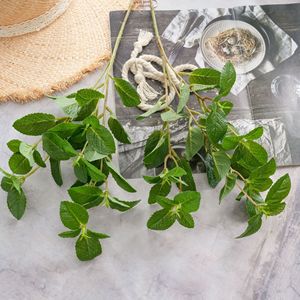 CallaFloral Artificial Mint <b>Leaves</b> Single Branch Green PVC Home <b>Decor</b> Wedding Bouquet <b>Wall</b> Decoration - Product Image 2