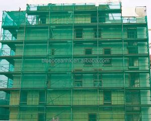 Malla de Protección Temporal para Cubiertas de Edificios, Personalizable, de Plástico Azul Océano, con Bloqueo UV y Fragmentos Verdes - Product Image 5