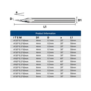 3.175mm máy tính phay cắt khắc CNC Lettering <span class=keywords><strong>Cutter</strong></span> cho nhôm Acrylic PVC - Product Image 3