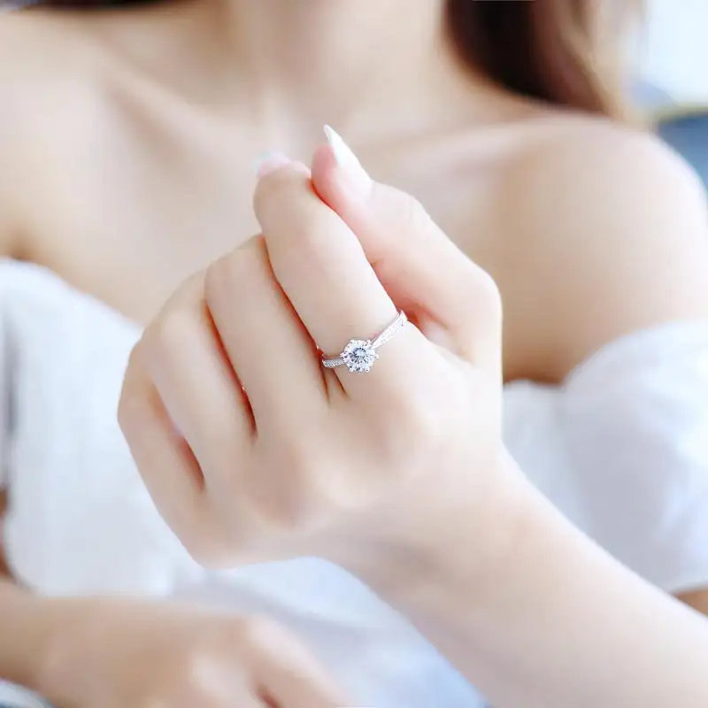 Кольцо с бриллиантами 1-2 карата, мужское кольцо для пар, свадебное кольцо из стерлингового серебра